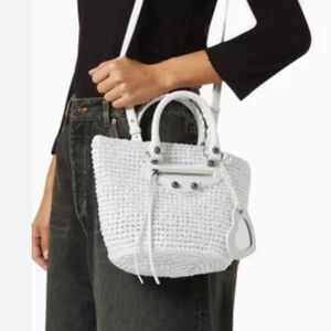 Balenciaga Small Le Cagole Panier Tote Bag Optic White
